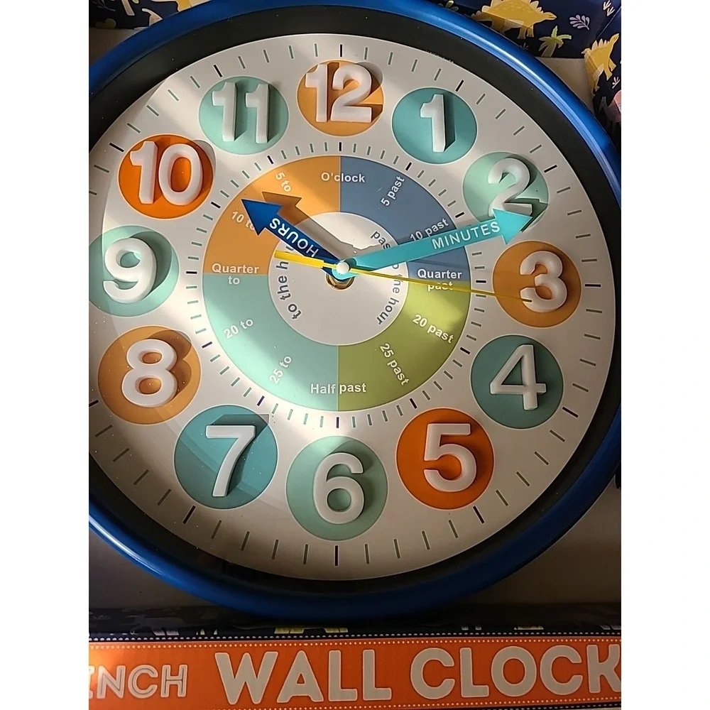 12 Inch Learning Wall Clock - Dino Tier Table